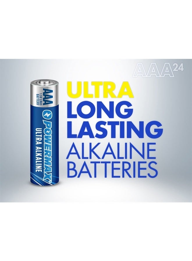 24-Count AAA Batteries, Ultra Long Lasting Alkaline Battery, 10-Year Shelf Life, Reclosable Packaging