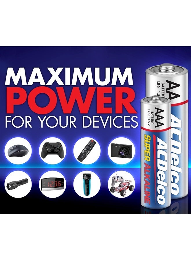 ACDelco AA and AAA 48-Count Combo Pack Super Alkaline Batteries, 24-Count Each, 10-Year Shelf Life, Recloseable Packaging