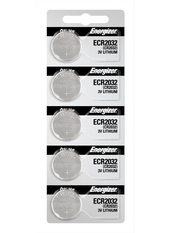 2032 Battery CR2032 Lithium 3v, 5 Count (Pack of 1)
