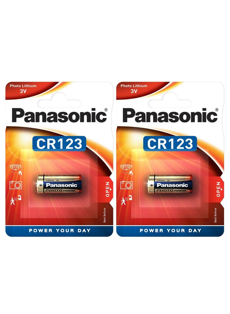 2-Pieces Panasonic CR123A Lithium 3V Batteries