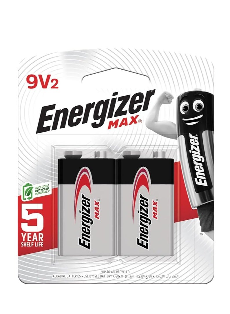 4-Piece Max Alkaline Battery silver/black/red