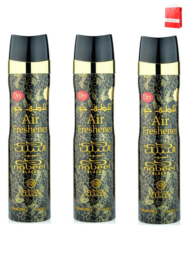 3 Pcs Nabeel Black Air Freshener 300 ML
