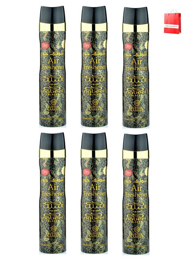6 Pcs Nabeel Black Air Freshener 300 ML
