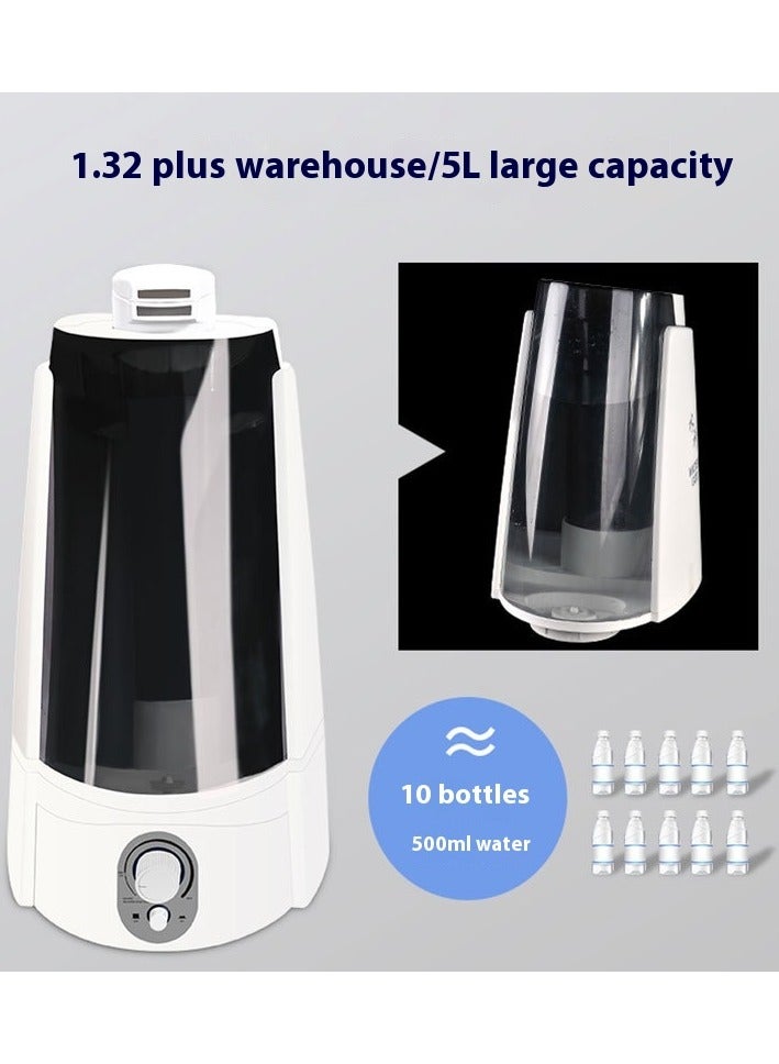 5L fog ultrasonic air heating humidifier home large capacity indoor office bedroom dual spray