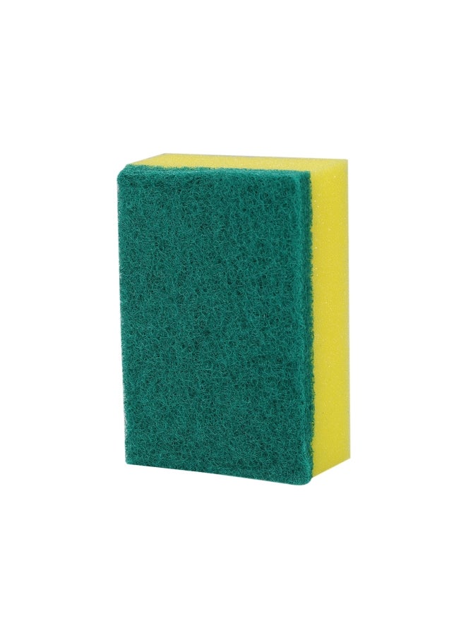 Double Faced Washing Scrub 30 Sponge Pad Yellow/Green 10x7x3cm