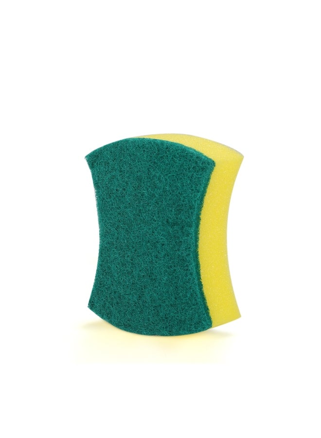 20-Piece Double Faced Washing Scrub Sponge Pad Yellow/Green 10x7x3centimeter