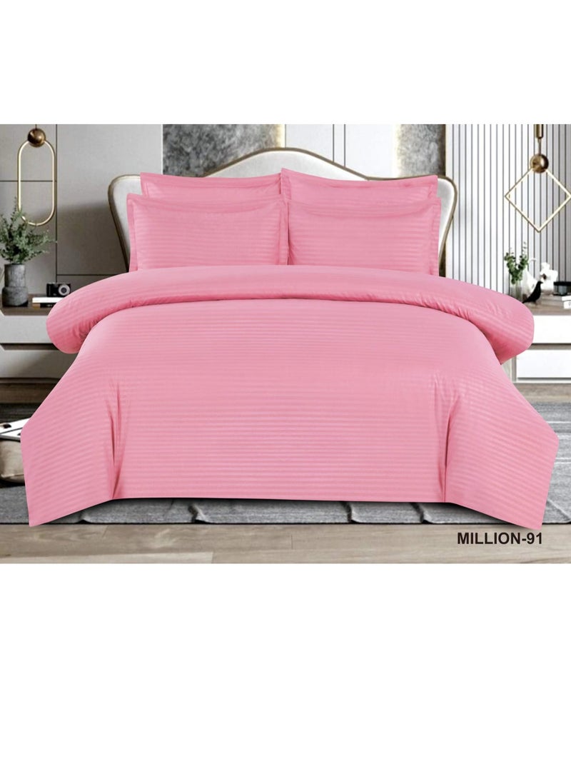 6-Piece King Size Duvet Cover Set Cotton Blend Pink 220x240cm