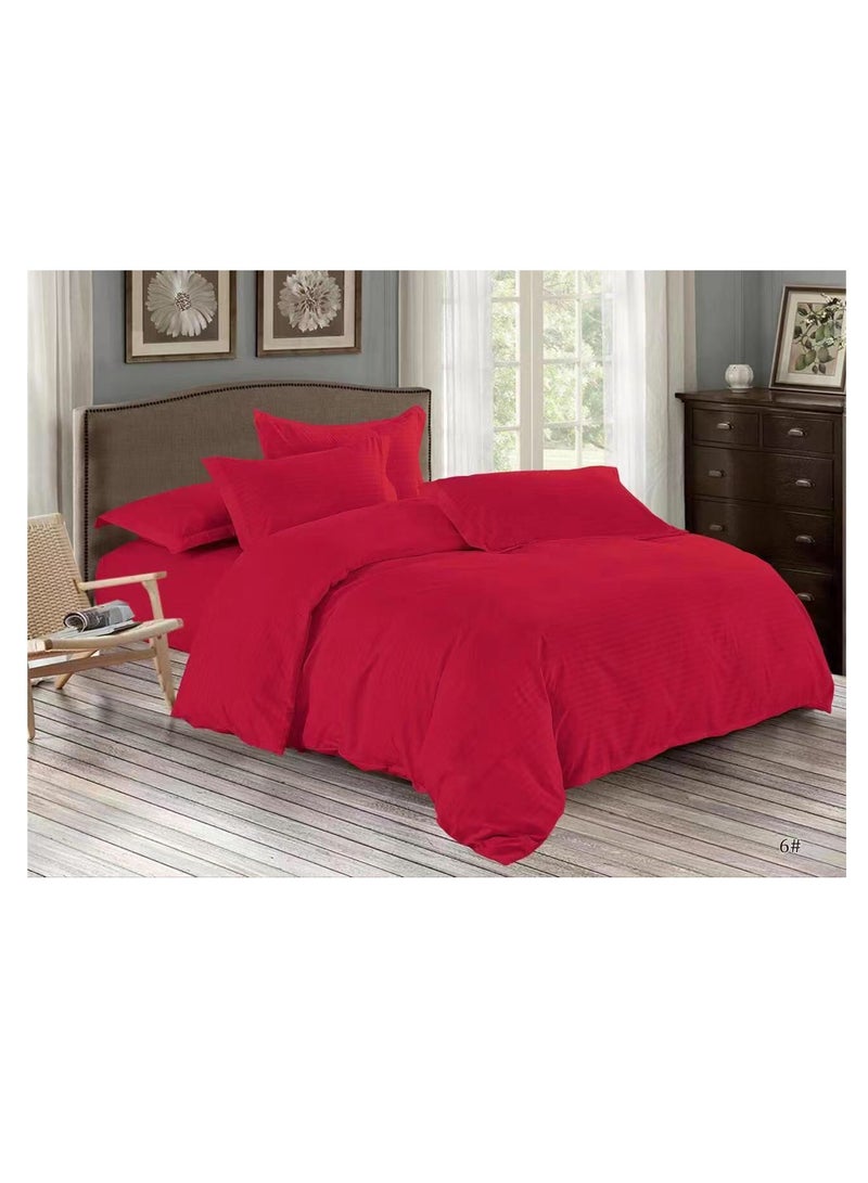 6-Piece King Size Duvet Cover Set Cotton Blend Red 220x240cmcm