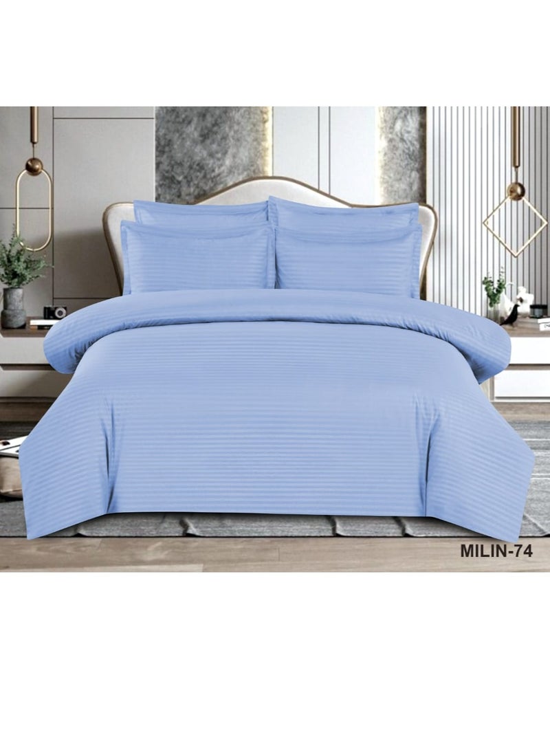 6-Piece King Size Duvet Cover Set Cotton Blend Blue 220x240cmcm