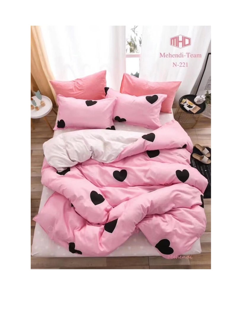 Single size Bedding Set Luxury Bed Sheets for Children with fixed Quilt Soft cotton Comforter sets pink