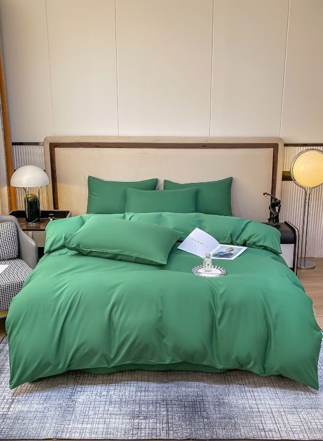 Single Size 4 Piece Duvet Cover Set  Premium Quality Green.