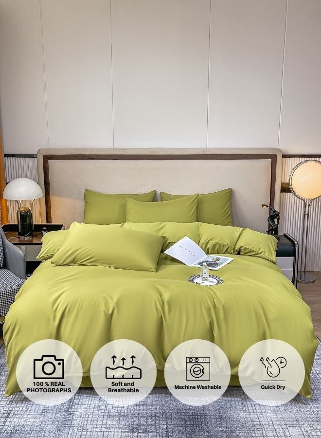 Single Size 4 Piece Duvet Cover Set  Premium Quality Green Color.