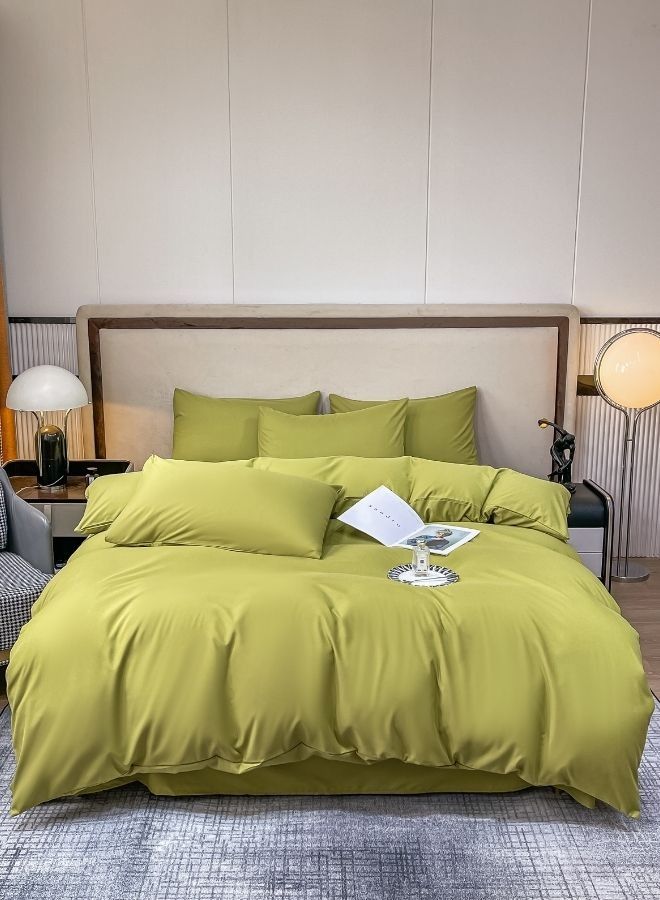 Single Size 4 Piece Duvet Cover Set  Premium Quality Green Color.