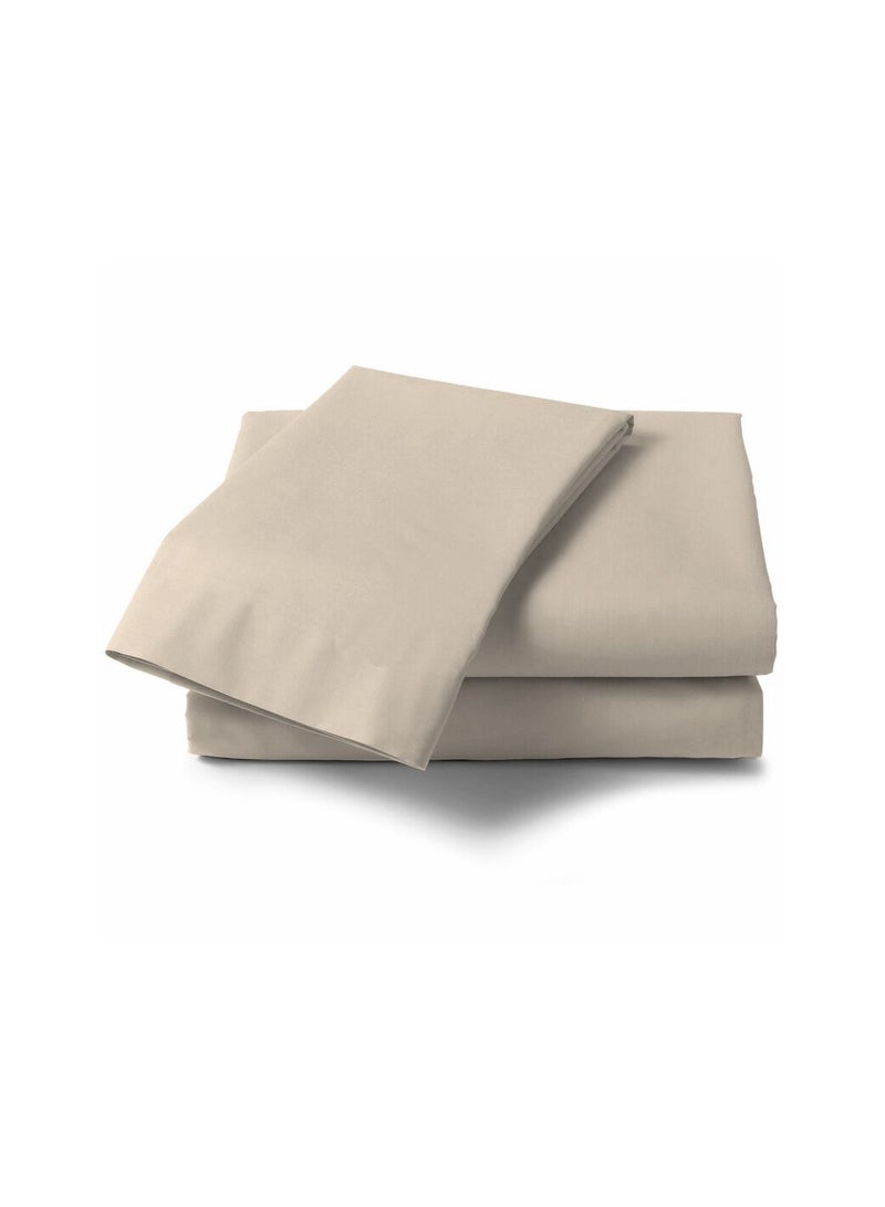 Queen Size Cream 4 Pcs Set Soft Wrinkle Microfiber Bed Sheet Set with Pillow Covers 1 Flat Sheet 230X305cm 1 Fitted Sheet 150X200cm 2 Pillowcases 50X75cm
