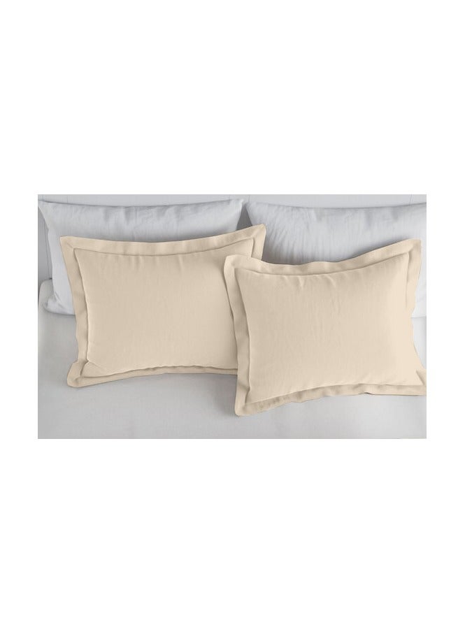Queen Size Cream 4 Pcs Set Soft Wrinkle Microfiber Bed Sheet Set with Pillow Covers 1 Flat Sheet 230X305cm 1 Fitted Sheet 150X200cm 2 Pillowcases 50X75cm