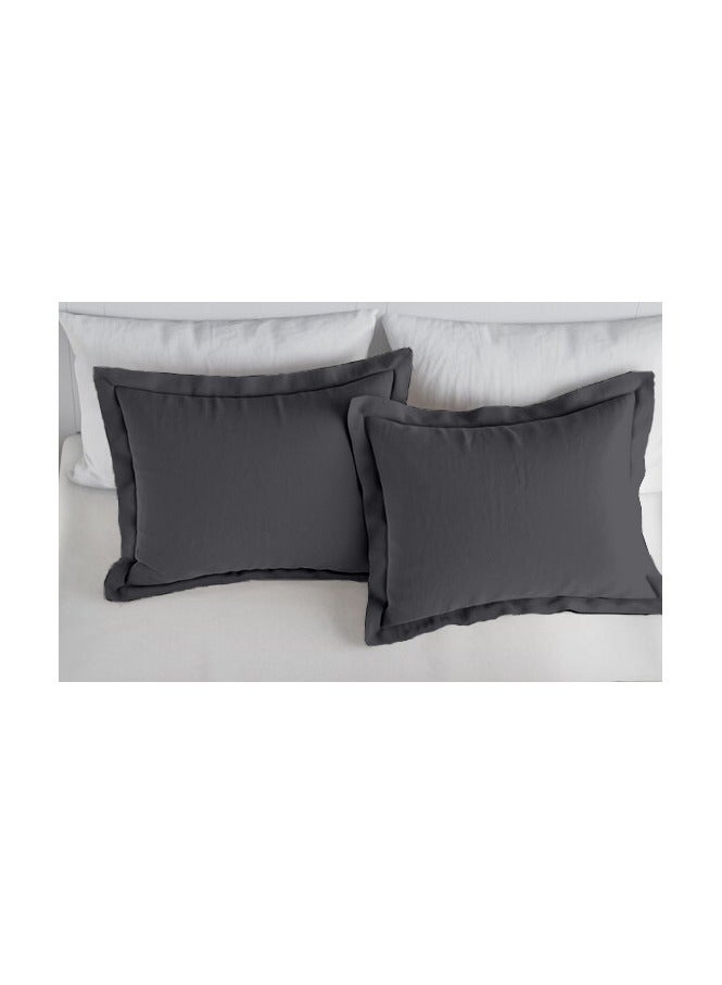Twin Size Dark Gray Soft Wrinkle Free Microfiber 4 Piece Set Fitted Sheet Bed Sheet with Pillow Cover