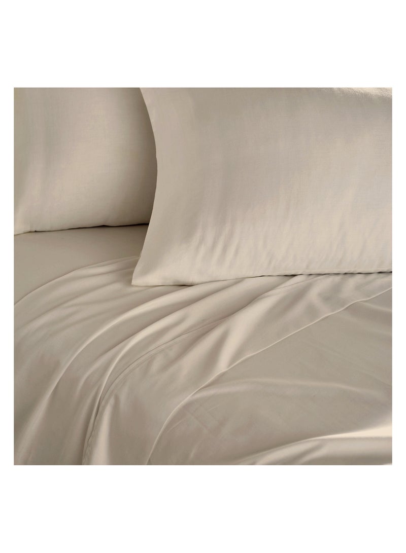 King Size Cream Soft Wrinkle Free Microfiber Bed Sheet Set with Pillow Covers