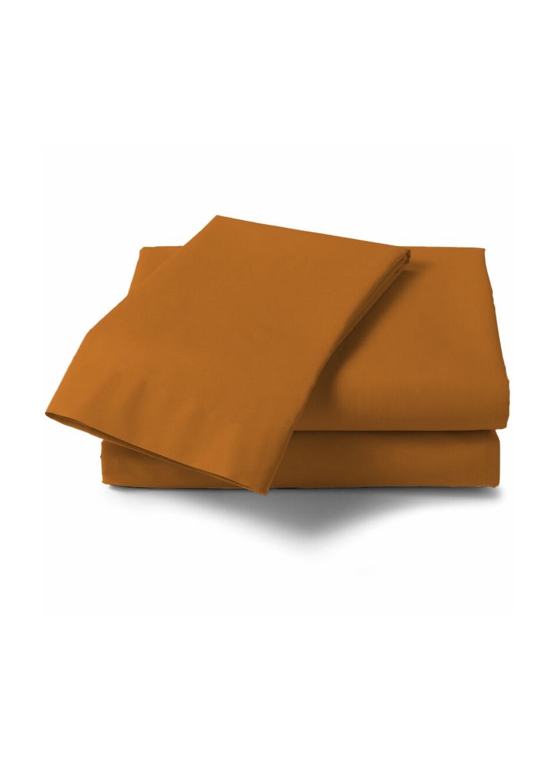 Queen Size Mocha Soft Wrinkle Free Microfiber Bed Sheet Set with Pillow Covers
