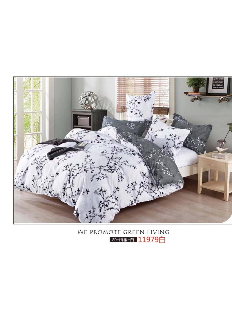6Pcs Bedding Set Solid Color Luxury Bedding Duvet Cover Set King Size Bed Set