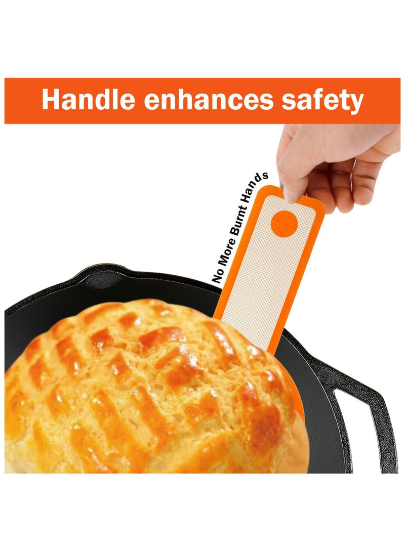 2PCS Silicone Bread Sling Oval and Round, Bread Silicone Baking Mat, Non-stick Sourdough Bread Silicone Mat, Reusable Oven Liner with Long Handle, Sourdough Bread Sling for Transfer Dough