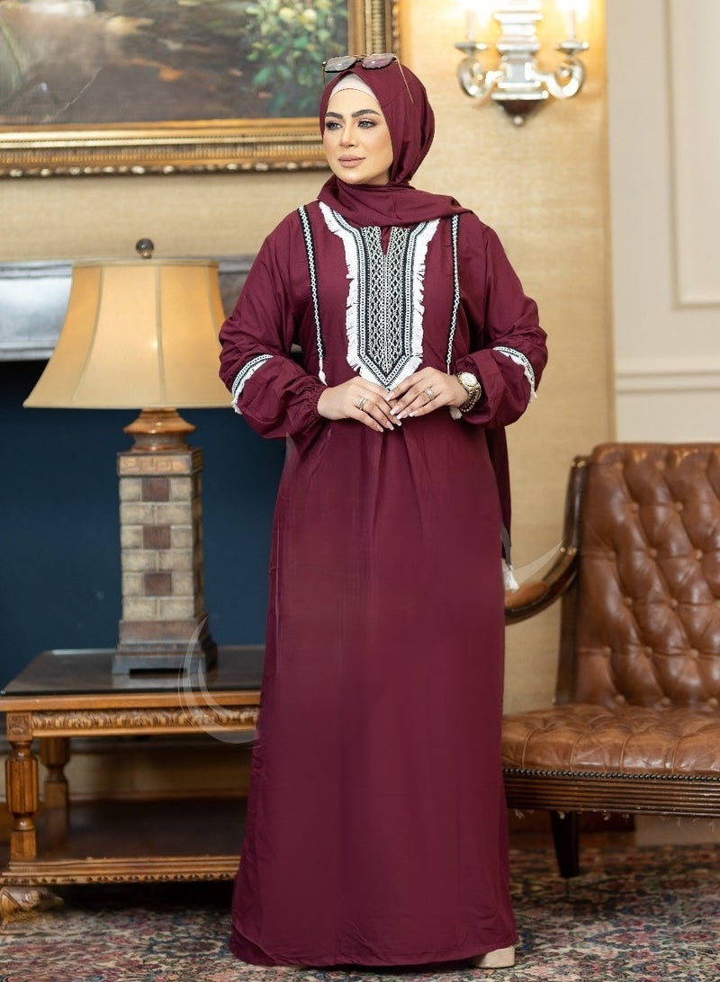 One piece prayer dress for women made from cotton blend with a separate scarf - one piece prayer abaya with a separate scarf -prayer clothes women - prayer gown for women