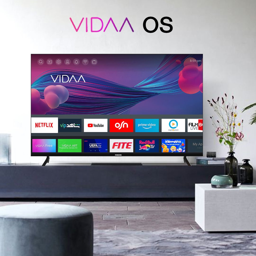 50 Inch VIDAA OS, 4K Smart TV, UHD Quality, Dolby Vision, Smooth Motion, Quad Core Processor, Game Mode Plus, Official Apps YouTube, Netflix, Shahid UHD50SVDLED1 Black