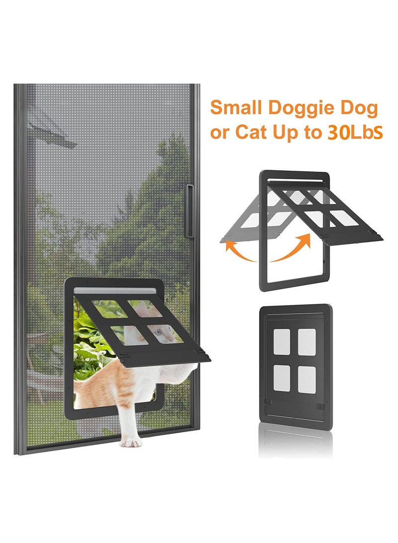 Cat Screen Door Pet Screen Door Dog Door for Screen Door with Magnetic Flap 4 Way Switch Control Access Sturdy and Anti-Falling