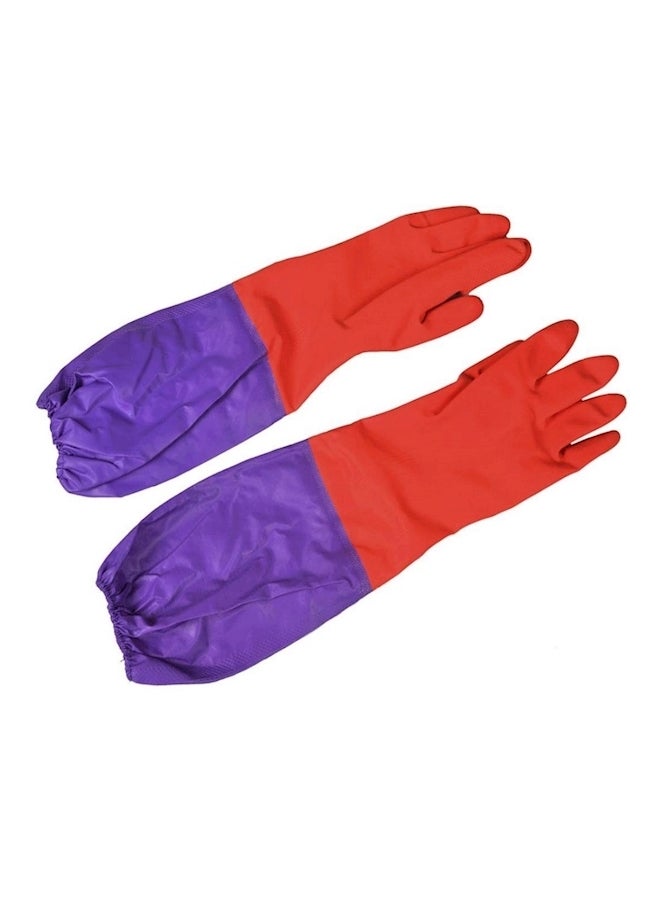 Reusable Waterproof Cleaning Gloves Purple/Red 120grams