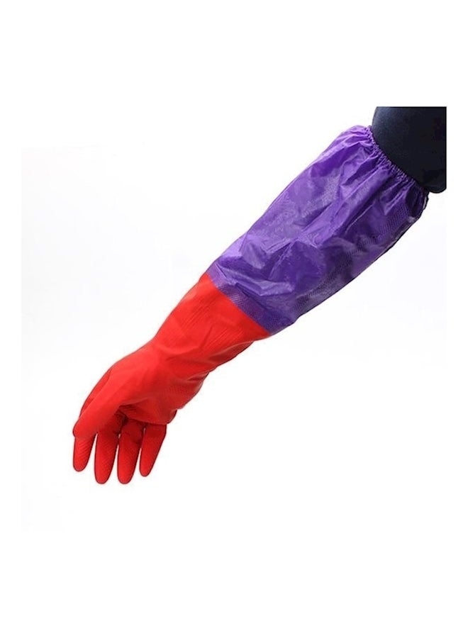 Reusable Waterproof Cleaning Gloves Purple/Red 120grams