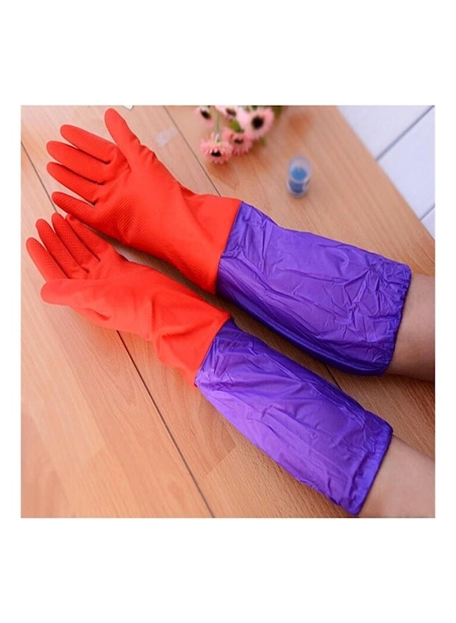 Reusable Waterproof Cleaning Gloves Purple/Red 120grams