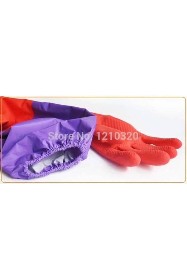 Reusable Waterproof Cleaning Gloves Purple/Red 120grams