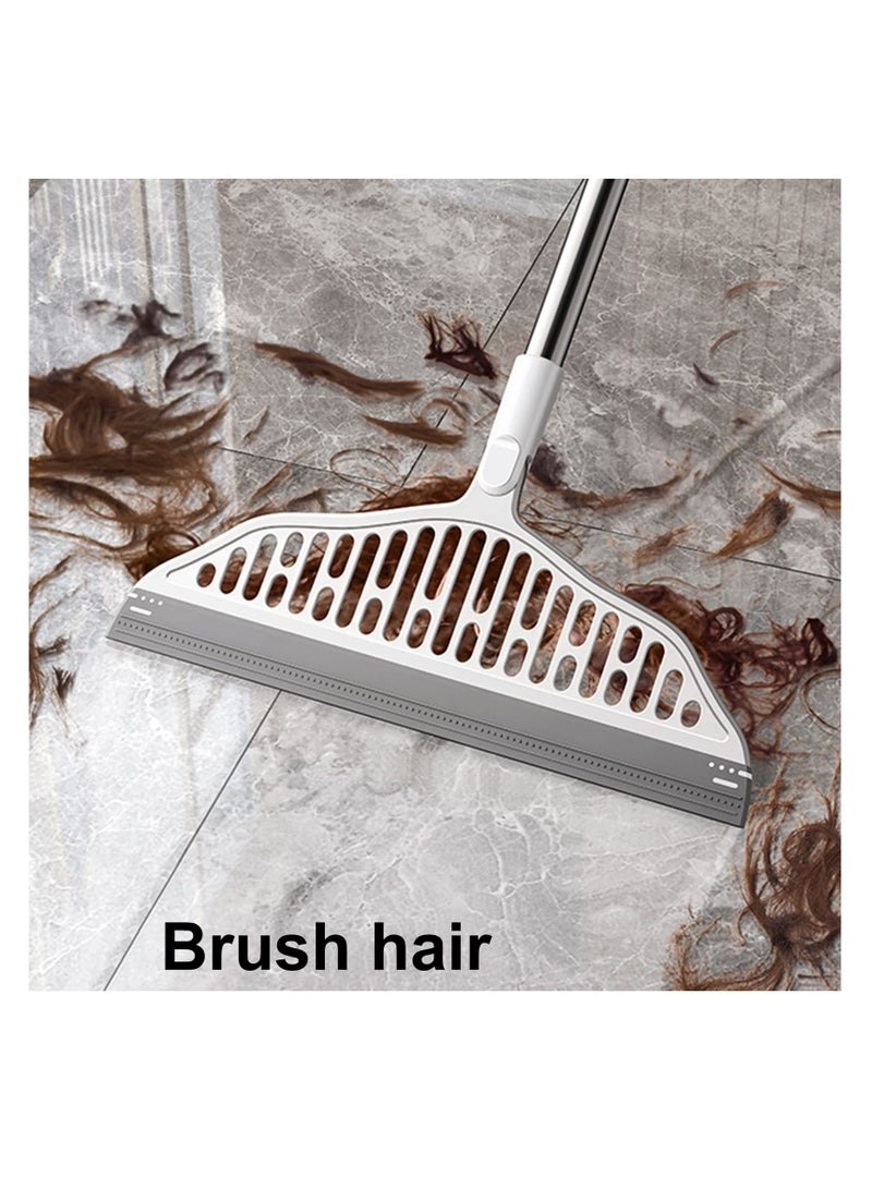 Magic Broom, Water Scraper, Window Squeegee, Multifunctional Silicone Sweeping Brush, Djustable Water Squeegee Broom Remove Dirt and Hair, for Cleaning Garage Courtyard Bathroom Shower Glass Window
