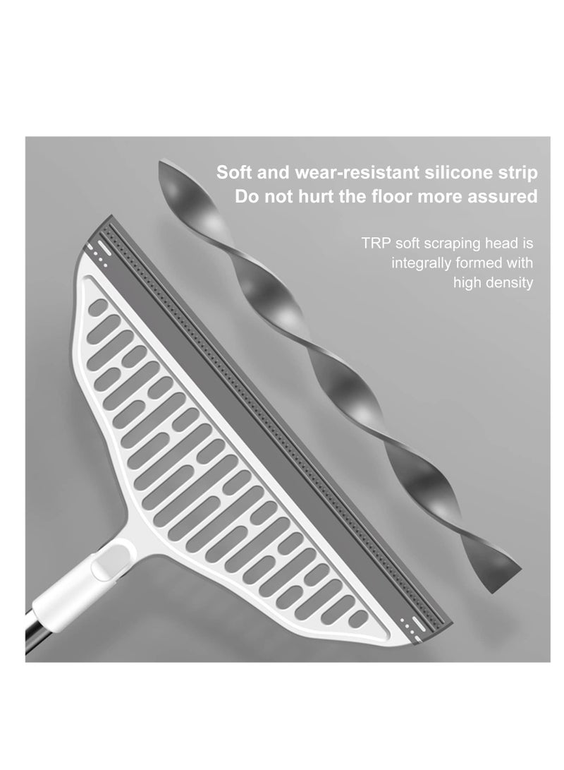 Magic Broom, Water Scraper, Window Squeegee, Multifunctional Silicone Sweeping Brush, Djustable Water Squeegee Broom Remove Dirt and Hair, for Cleaning Garage Courtyard Bathroom Shower Glass Window