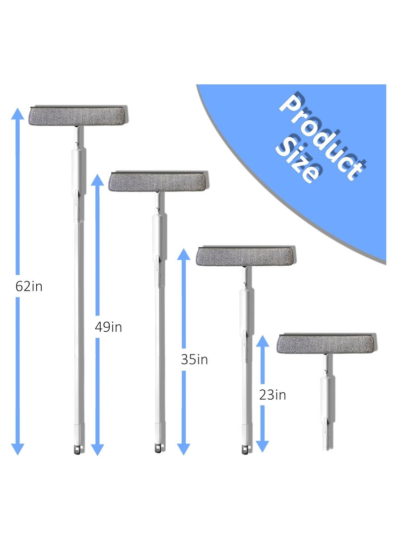 58'' Spray Window Cleaning Squeegee Kit, 3-in-1 Window Squeegee Cleaner with 3-Section Extension Pole, Microfiber, Window Washing Equipment Tool for Indoor/Outdoor High Windows