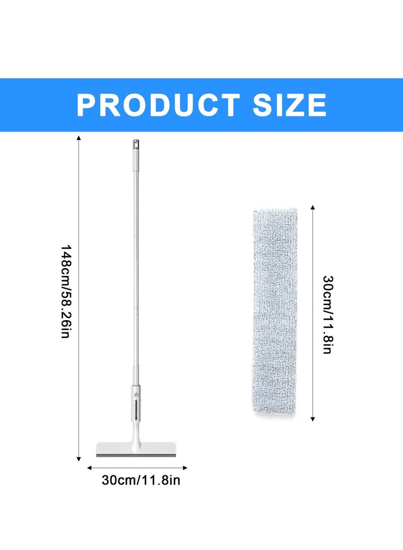 Squeegee for Window Cleaning with Spray, Dual Side Mist Detachable Assembly Glass Cleaning Mop, Window Squeegee for Home, Window Cleaning Squeegee Kit, with Long Handle & 3 Pads, for Indoor Outdoor