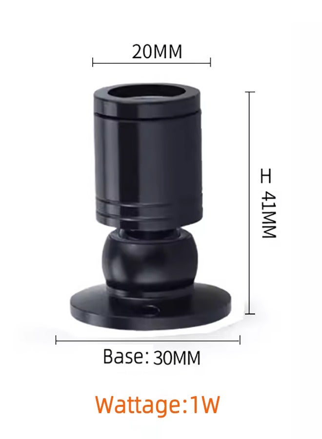 6 Pack LED Counter Spotlight 1w Surface Mounted Round Jewelry Desk Light For Cabinet Bottom,Showcase,Display Showroom,Office,Shop,SuperMarket,Black Color