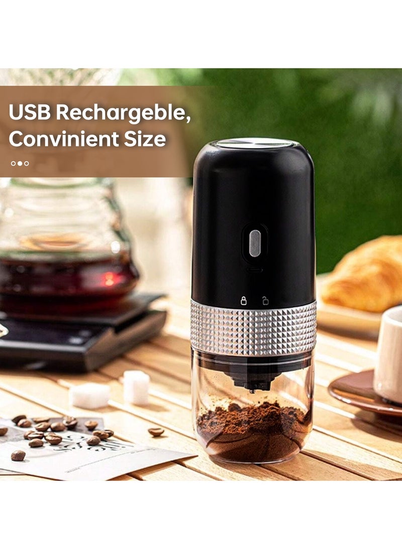 Portable Electric Coffee Grinder with Coffee Spoon, Adjustable 8 Grind Seting Conical Burr Coffee Mill, 25g Bean barn