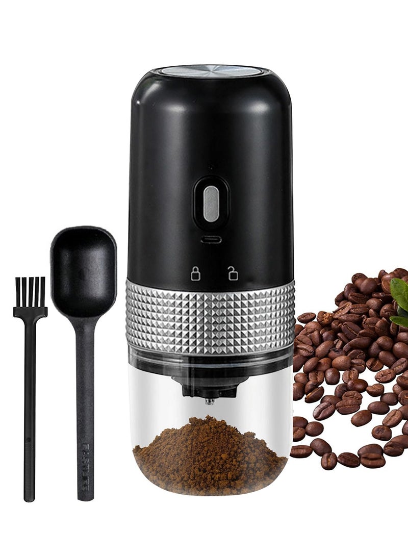 Portable Electric Coffee Grinder with Coffee Spoon, Adjustable 8 Grind Seting Conical Burr Coffee Mill, 25g Bean barn