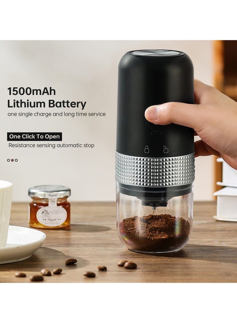 Portable Electric Coffee Grinder with Coffee Spoon, Adjustable 8 Grind Seting Conical Burr Coffee Mill, 25g Bean barn