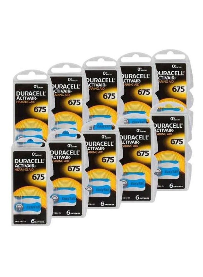 60-Pieces Duracell Activair (Size 675) Hearing Aid 1.45V Zinc Air 0% Mercury Batteries