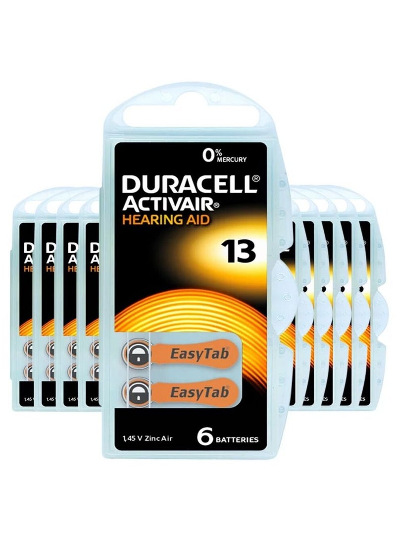 Duracell (Size 13) Hearing Aid 1.45V Batteries - 60 Pieces