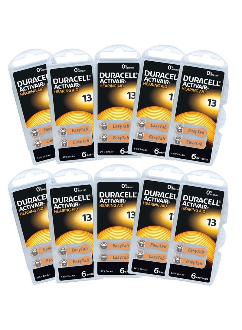 Duracell (Size 13) Hearing Aid 1.45V Batteries - 60 Pieces