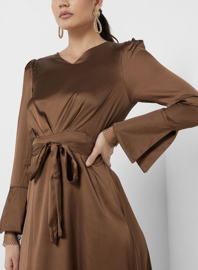 Puff Sleeve A-Line Dress