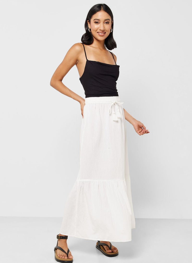 Elasticated High Waist Maxi Skirt