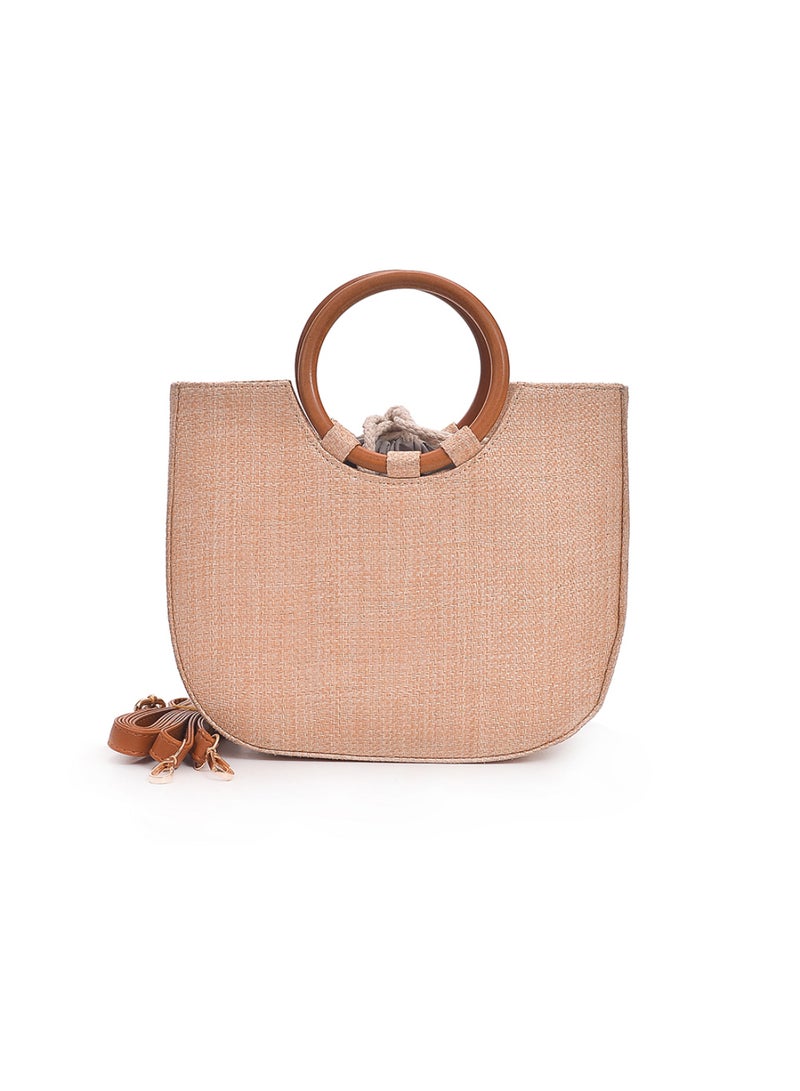 Summer Women Straw Handbag Beige