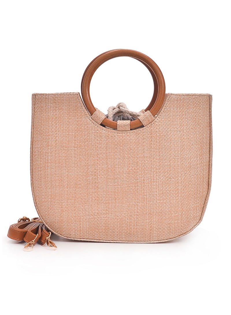 Summer Women Straw Handbag Beige