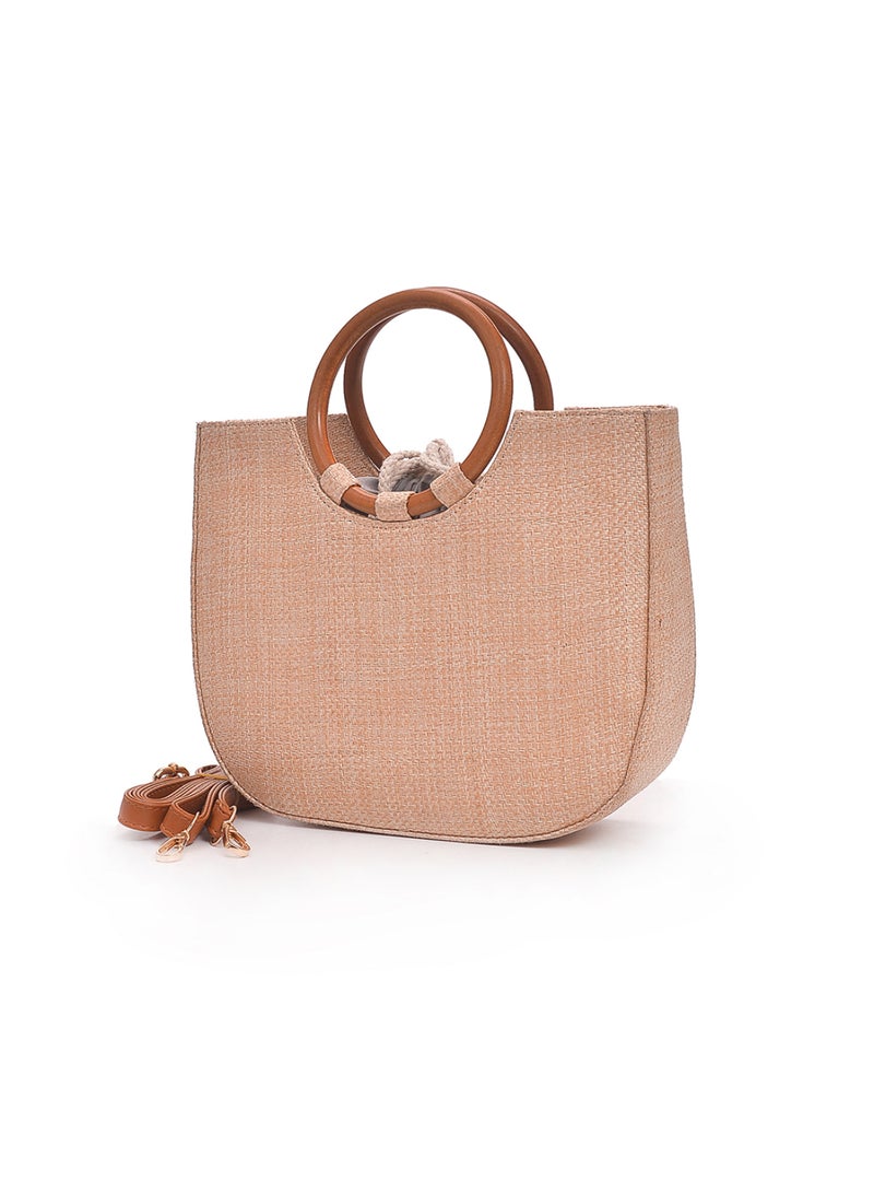 Summer Women Straw Handbag Beige