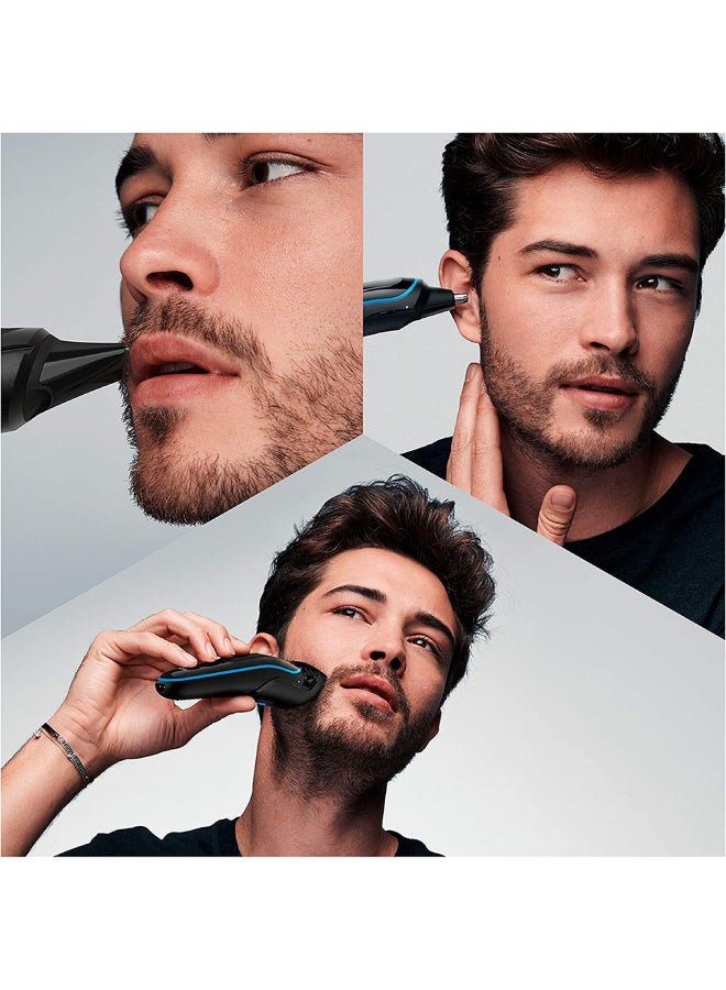 Braun 9 In 1 All-In-One Trimmer 5 Mgk5280 Beard Trimmer For Men, Hair Clipper And Body Groomer With Autosensing Technology And Gillette Proglide Razor, Black & Blue Black - Blue