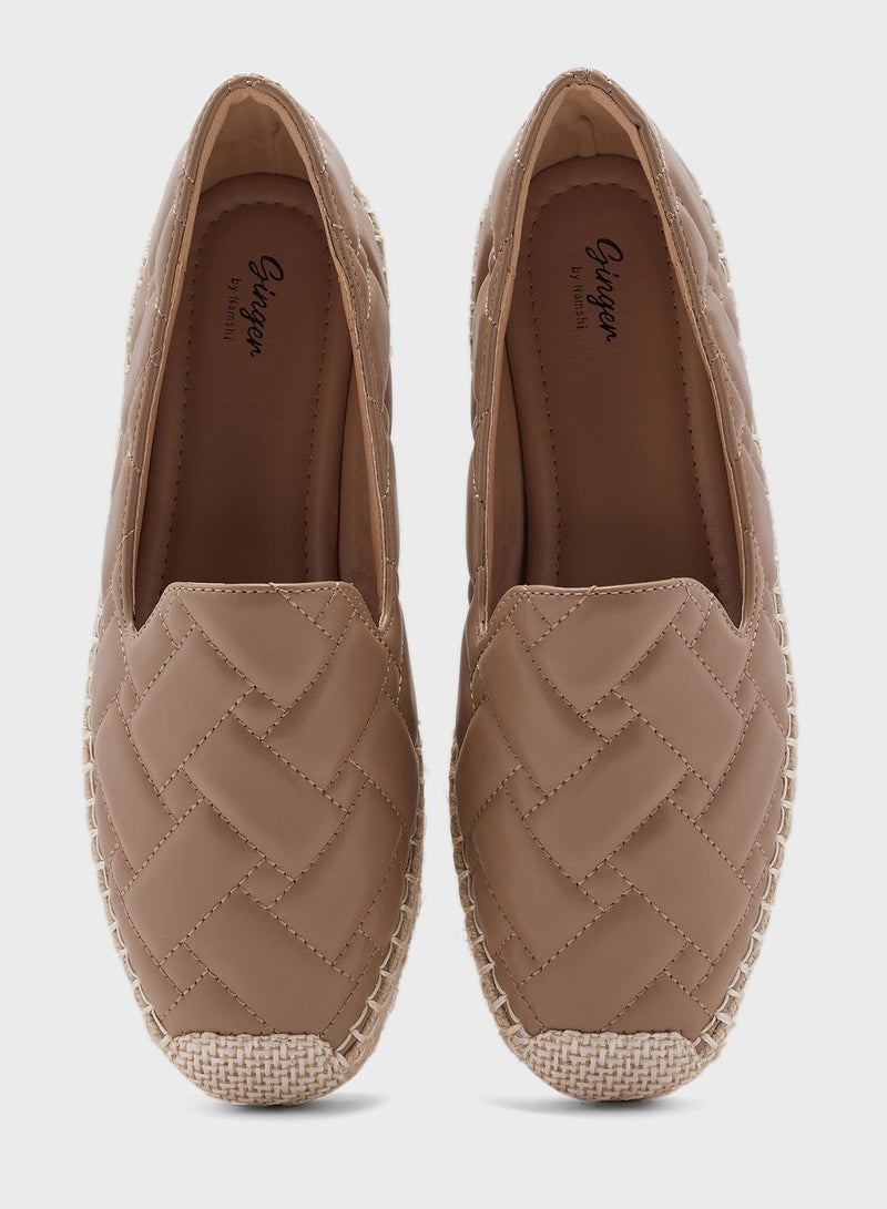 Woven Effect Quilted  Espadrille