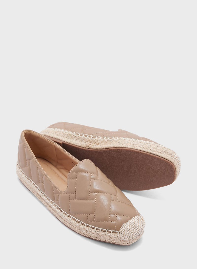 Woven Effect Quilted  Espadrille